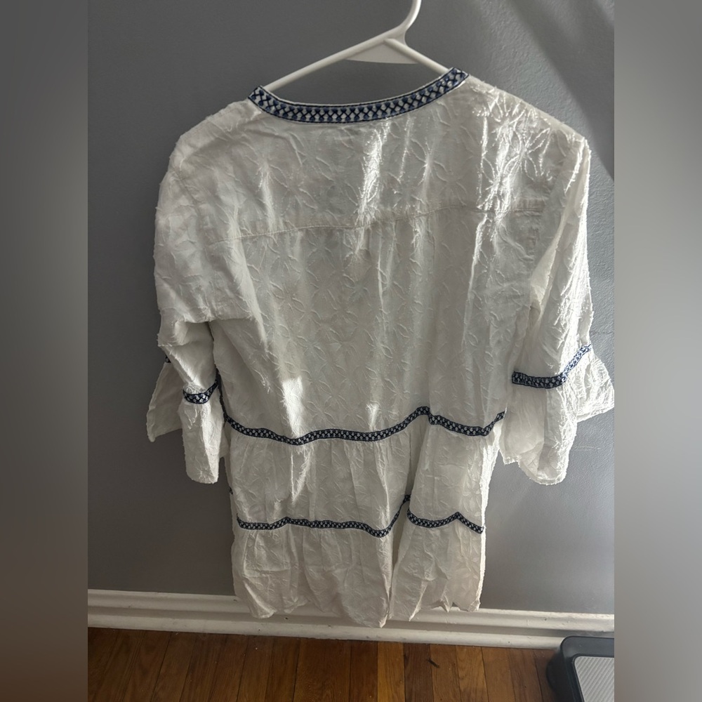 Tommy Bahama White and Blue jaquered tiered dress size small nwt - Picture 6 of 6